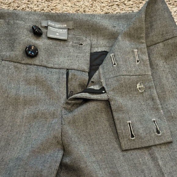 Ann Taylor Signature Fit Gray Y2K Low Rise Officecore Trouser Size 4 Career Chic - Picture 6 of 9